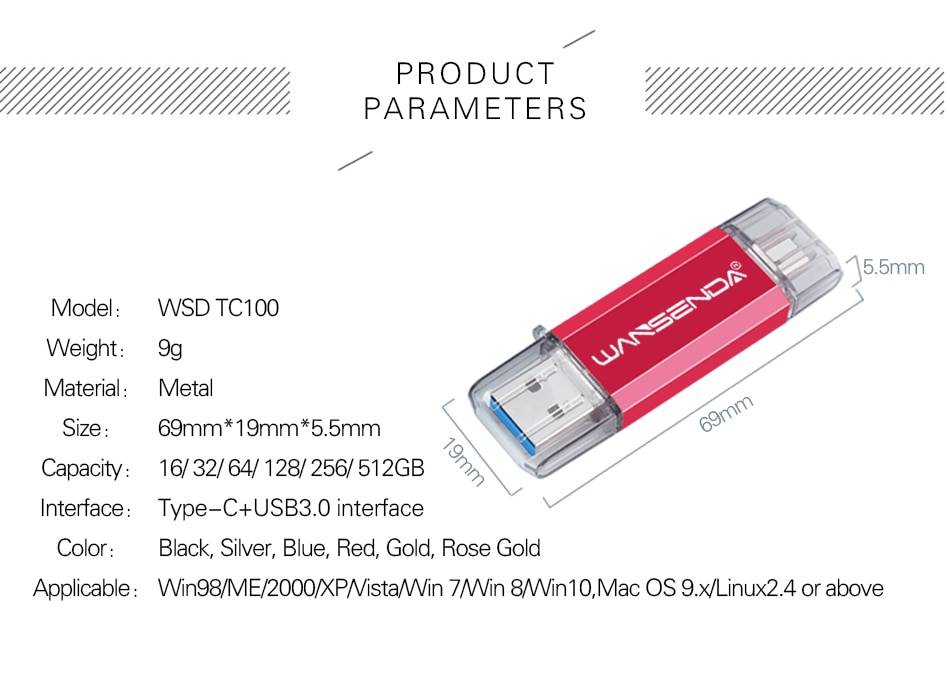 Hotsale WANSENDA OTG USB Flash Drive Type C Pen Drive 512GB 256GB 128GB 64GB 32GB 16GB USB Stick 3.0 Pendrive for Type-C Device Hotsale WANSENDA OTG USB Flash Drive Type C Pen Drive 512GB 256GB 128GB 64GB 32GB 16GB USB Stick 3.0 Pendrive for Type-C Device