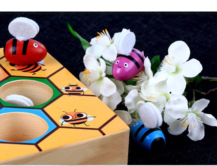 Hot Wooden Leaning Educatinal Toys Children Montessori Early Education Beehive Game Childhood Color Cognitive Clip Small Bee Toy Hot Wooden Leaning Educatinal Toys Children Montessori Early Education Beehive Game Childhood Color Cognitive Clip Small Bee Toy