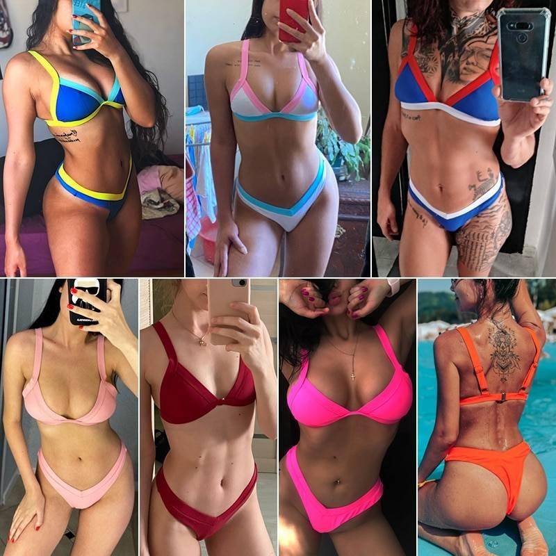 Swimsuit Women Swimwear Push Up Bikini Set Patchwork Biquini Brazilian Summer Beach Bathing Suit Swim Wear Best Sellers Swimsuit Women Swimwear Push Up Bikini Set Patchwork Biquini Brazilian Summer Beach Bathing Suit Swim Wear Best Sellers
